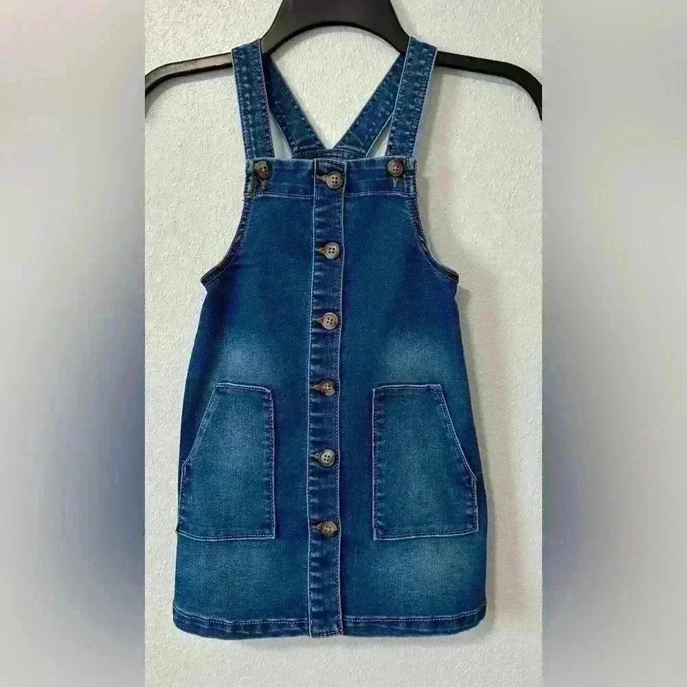 Wonder nation Denim Overall Dress, size 5t